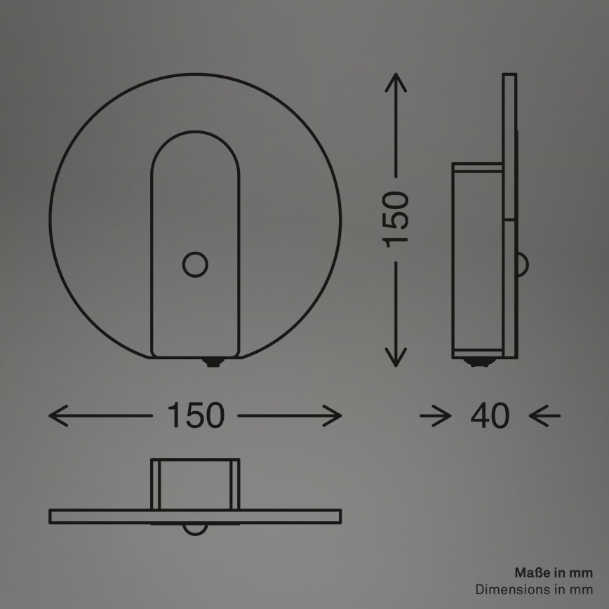 Briloner 3889012 - Luminaire mural LED rechargeable avec capteur de mouvement et capteur crépusculaire TARO LED/2,5W/5V 1800 mAh chrome mat