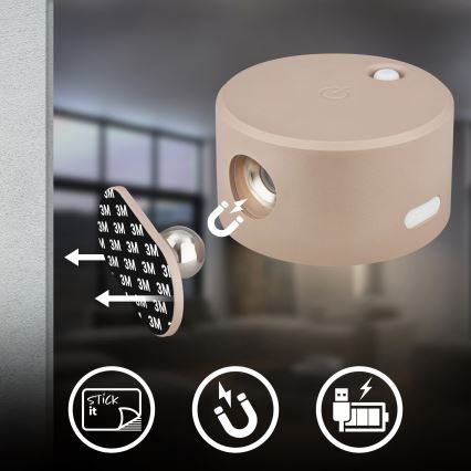 Briloner 3896011 - Applique murale LED rechargeable à intensité réglable TARI LED/1,6W/5V 1500 mAh beige