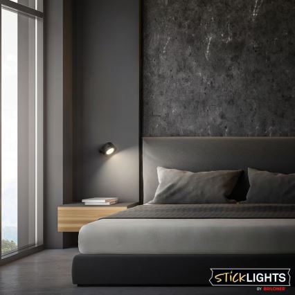 Briloner 3896015 - Applique murale rechargeable LED dimmable TARI LED/1,6W/5V 1500 mAh noire