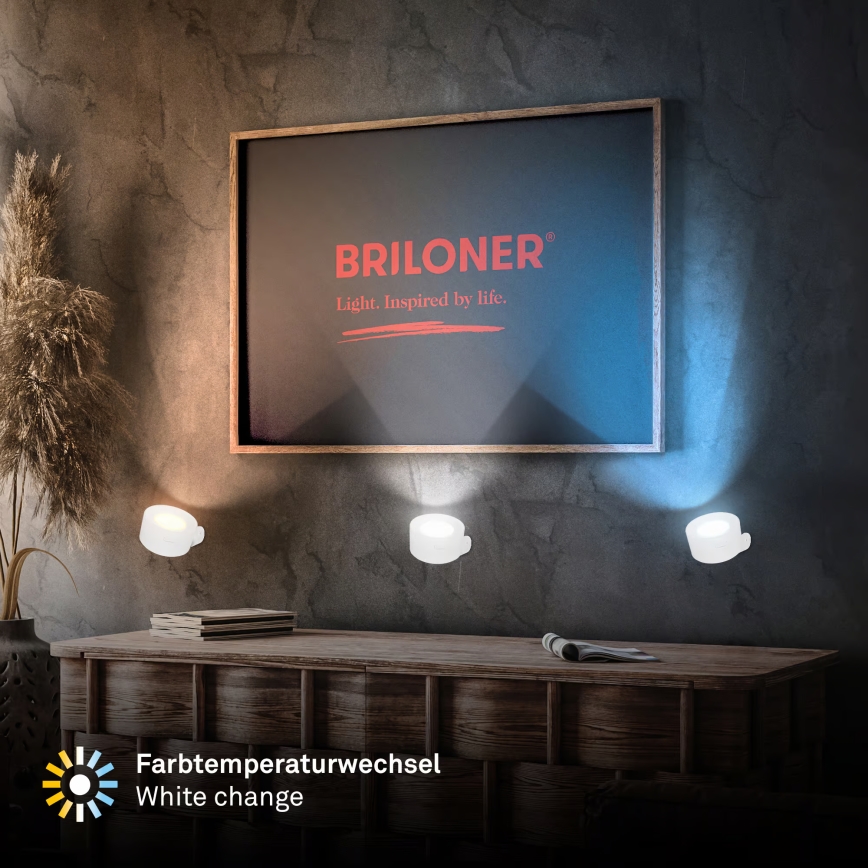 Briloner 3896016 - Applique murale LED rechargeable et dimmable TARI LED/1,6W/5V 1500 mAh, blanche