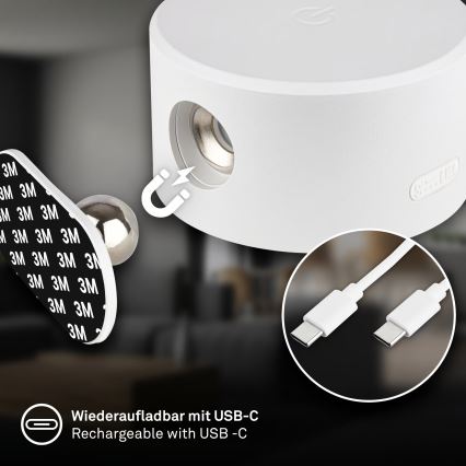 Briloner 3896016 - Applique murale LED rechargeable et dimmable TARI LED/1,6W/5V 1500 mAh, blanche