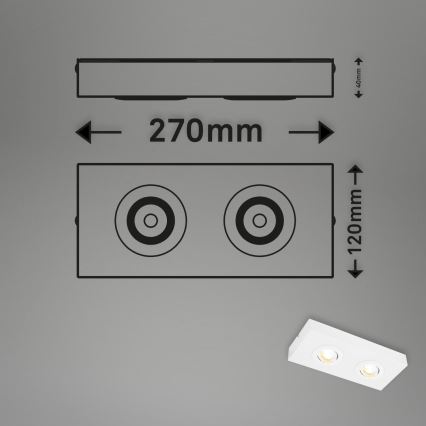 Briloner 3996026 - Spot CTS 2xLED/4W/230V 2700/4000K blanc