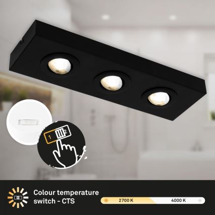 Briloner 3996035 - Spot CTS 3xLED/4W/230V 2700/4000K noir