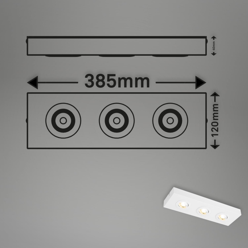 Briloner 3996036 - Spot CTS 3xLED/4W/230V 2700/4000K blanc