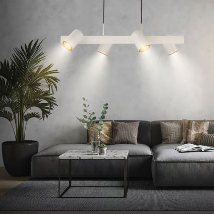 Briloner 4058044 - Suspension sur câble ERA 4xGU10/10W/230V crème