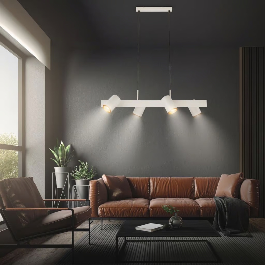 Briloner 4058044 - Suspension sur câble ERA 4xGU10/10W/230V crème