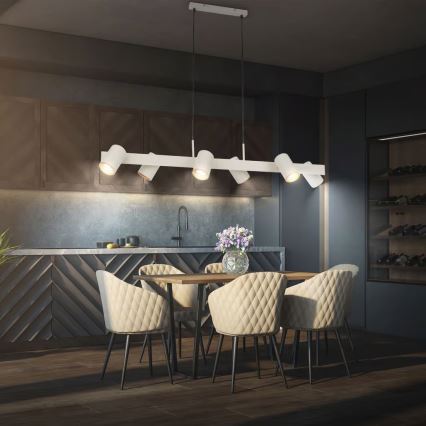 Briloner 4058064 - Suspension sur câble ERA 6xGU10/10W/230V crème