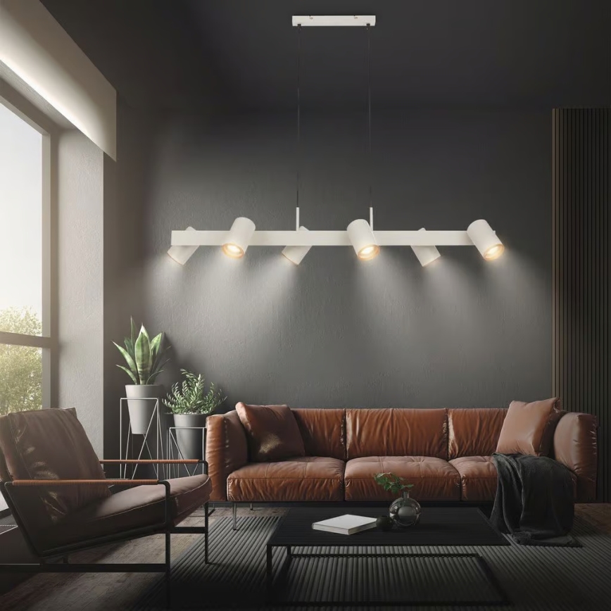 Briloner 4058064 - Suspension sur câble ERA 6xGU10/10W/230V crème