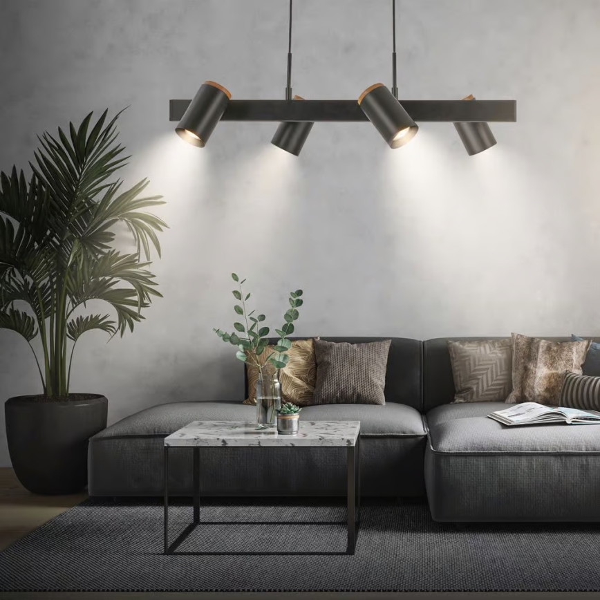 Briloner 4059045 - Suspension sur câble ERA 4xGU10/10W/230V noire