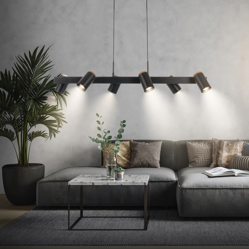 Briloner 4059065 - Suspension à câble ERA 6xGU10/10W/230V noir