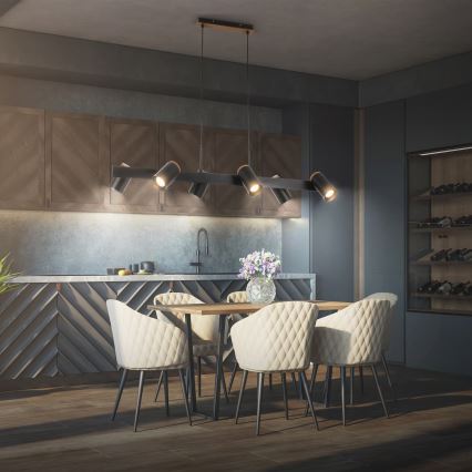 Briloner 4059065 - Suspension à câble ERA 6xGU10/10W/230V noir