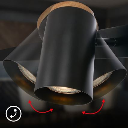 Briloner 4059065 - Suspension à câble ERA 6xGU10/10W/230V noir