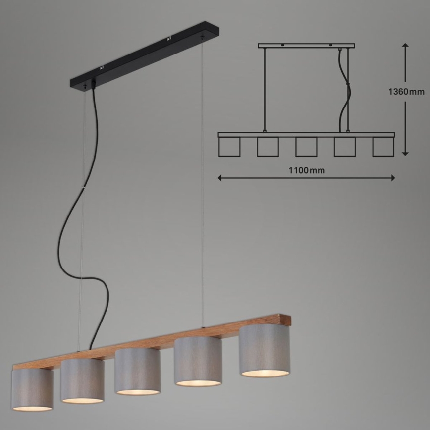 Briloner 4075-054 - Suspension sur câble RHON 5xE14/25W/230V