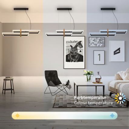 Briloner 4768015 - Suspension LED dimmable sur câble LED/44W/230V 2700-6500K + télécommande