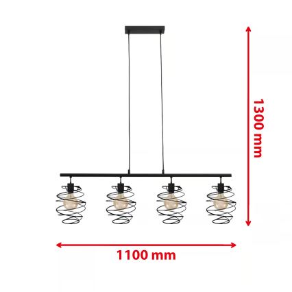 Briloner 4871-045 - Suspension sur câble 4xE27/60W/230V