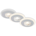 Briloner 7039034 - Ensemble de 3 spots encastrés pour salle de bains, 3xLED/5W/230V, IP44, chrome mat