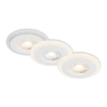Briloner 7039036 - ENSEMBLE 3xLED Plafonnier encastré pour salle de bains 3xLED/5W/230V IP44 blanc