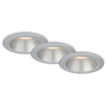 Briloner 7041-034 - LOT 3x Spot encastrable de salle de bain LED/4,9W/230V IP44 argent