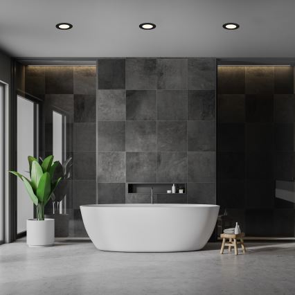 Briloner 7049015 - Plafonnier encastré LED dimmable pour salle de bains LED/6W/230V 3000K IP44 noir