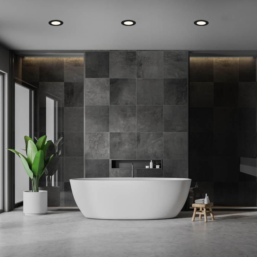 Briloner 7049015 - Plafonnier encastré LED dimmable pour salle de bains LED/6W/230V 3000K IP44 noir