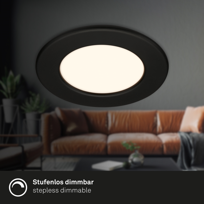 Briloner 7049015 - Plafonnier encastré LED dimmable pour salle de bains LED/6W/230V 3000K IP44 noir
