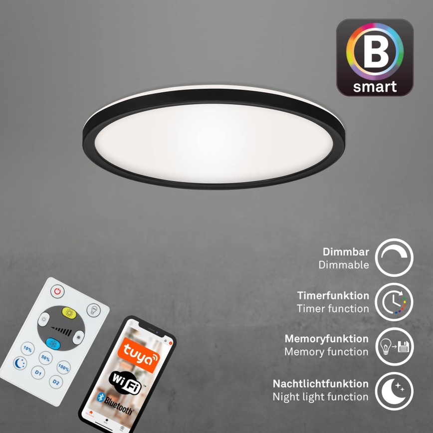 Briloner 7058-015 - Luminaire à intensité variable SLIM LED/18W/230V 2700-6500K Wi-Fi Tuya + télécommande