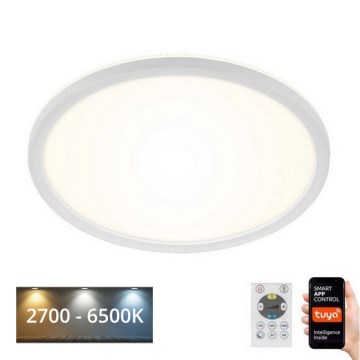 Briloner 7058-016 - Luminaire à intensité variable SLIM LED/18W/230V 2700-6500K Wi-Fi Tuya + télécommande