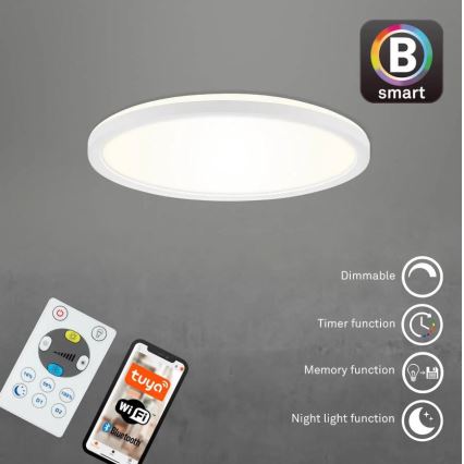 Briloner 7058-016 - Luminaire à intensité variable SLIM LED/18W/230V 2700-6500K Wi-Fi Tuya + télécommande