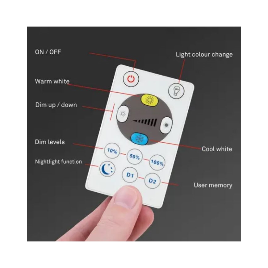 Briloner 7058-016 - Luminaire à intensité variable SLIM LED/18W/230V 2700-6500K Wi-Fi Tuya + télécommande