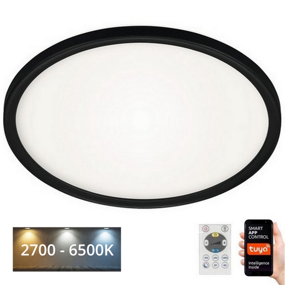 Briloner 7059-015 - Plafonnier à intensité variable SLIM LED/22W/230V 2700-6500K Wi-Fi Tuya + télécommande