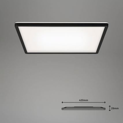Briloner 7060-015 - Panneau SLIM LED dimmable, 22W, 230V, 2700-6500K, 42x42 cm, noir, Wi-Fi Tuya + télécommande