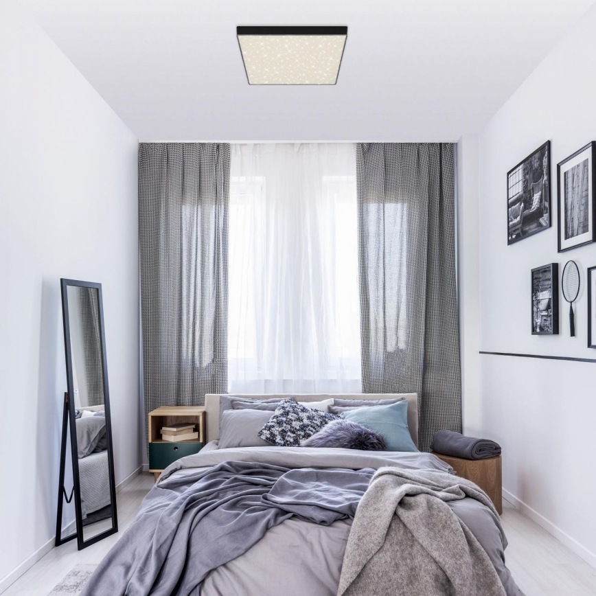 Briloner 7078-415 - Plafonnier STAR SKY LED/21W/230V 4000K 28x28 cm noir