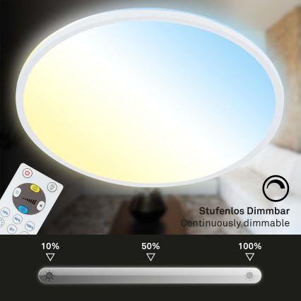 Briloner 7080-016 - Plafonnier à intensité variable SLIM LED/22W/230V 2700-6500K + télécommande