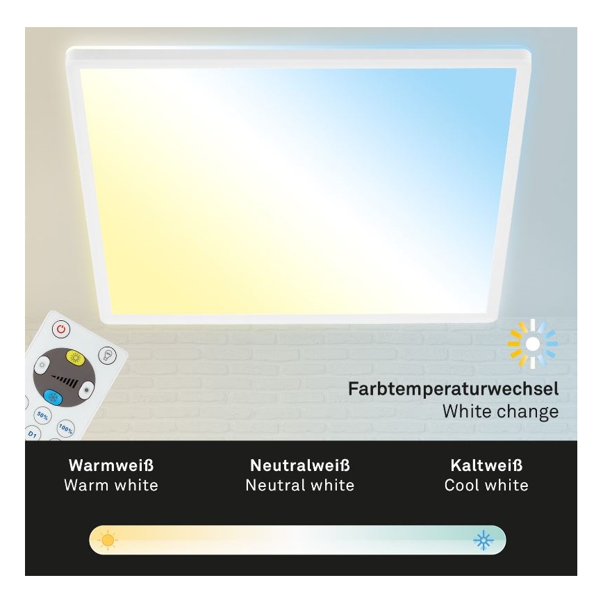 Briloner 7082-016 - Plafonnier à intensité variable LED SLIM LED/22W/230V 2700-6500K + télécommande