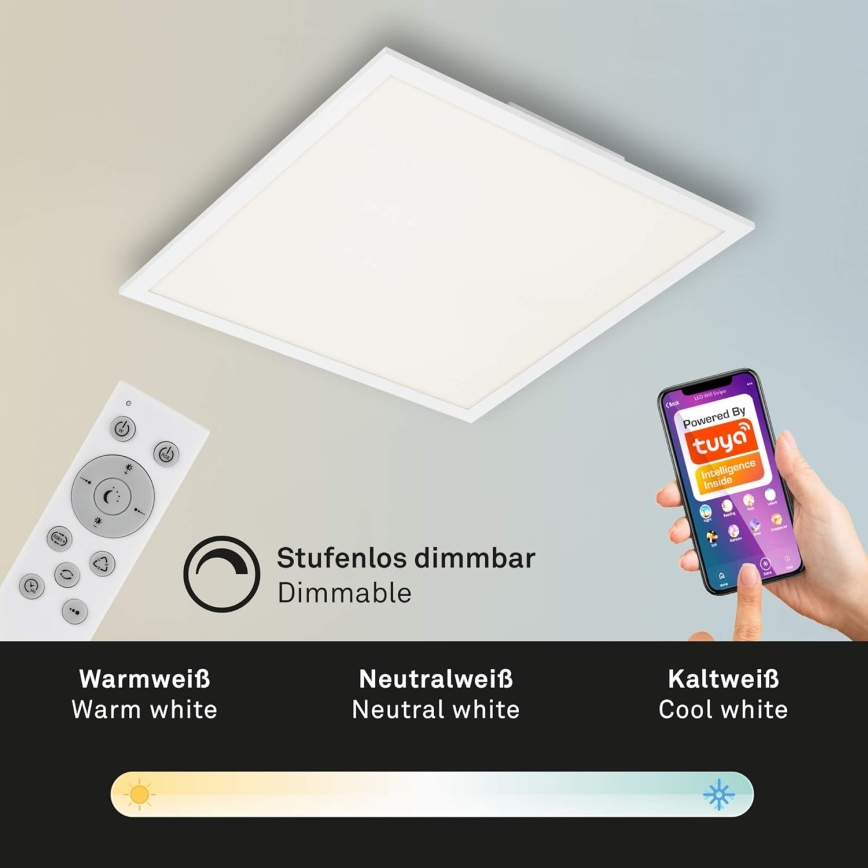 Briloner 7087-016 - LED RGBW Luminaire à intensité variable SMART LED/24W/230V 3000-6500K Wi-Fi Tuya + télécommande