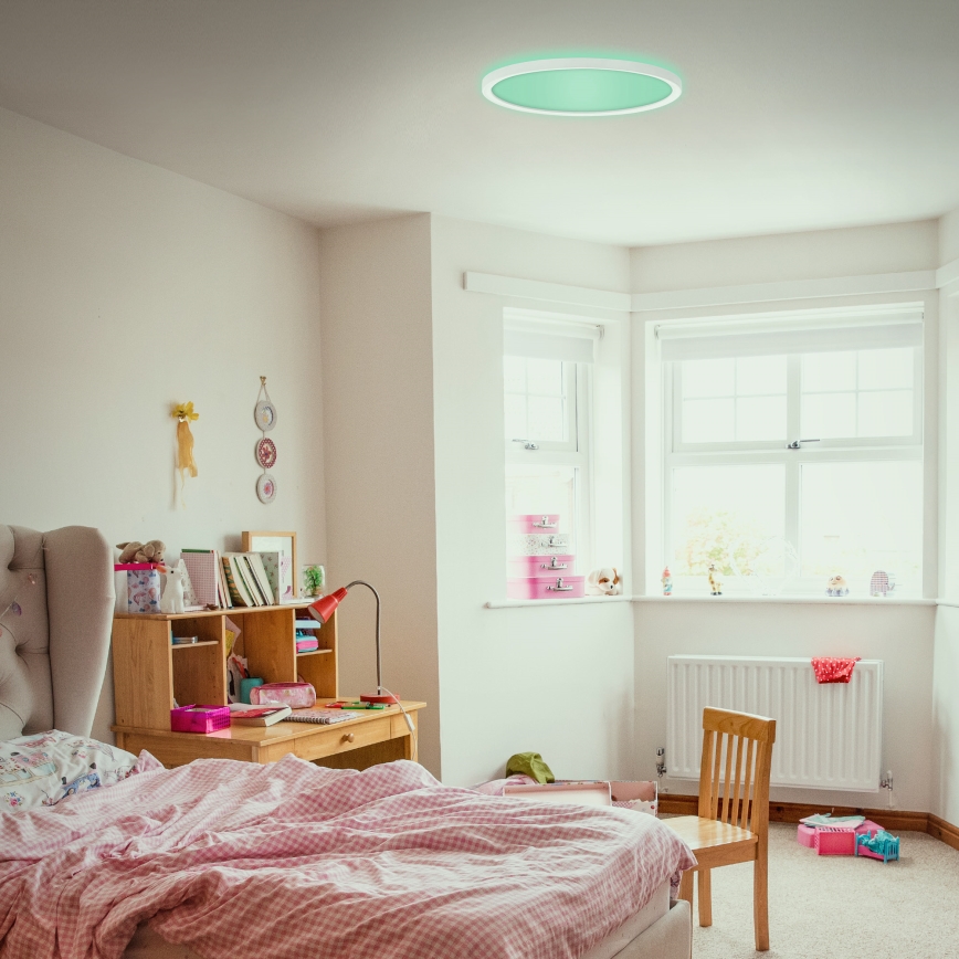 Briloner 7092-416 - Plafonier RGBW à intensité variable SLIM LED/15W/230V + télécommande