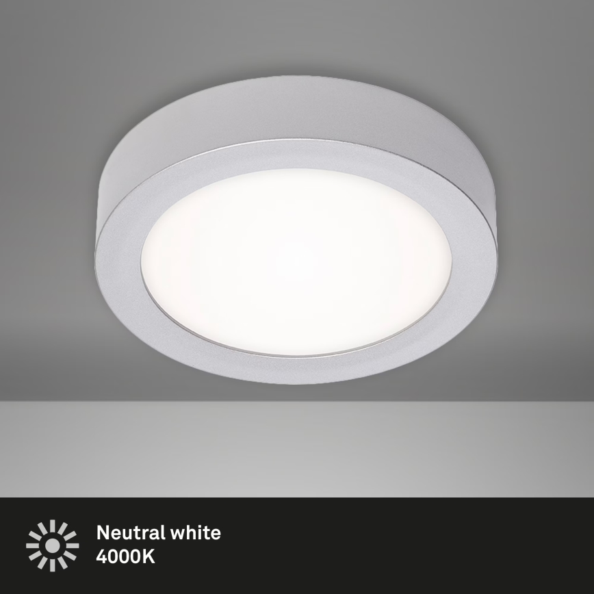 Briloner 7122-014 - Plafonnier LED FIRE, 11 W, 230 V, 3000 K, Ø 17 cm, argenté