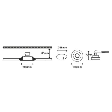 Briloner 7148-032-LOT 3x Spot de salle de bain à intensité variable LED 1xGU10/5W/230V IP23