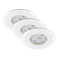 Briloner 7197-036-LOT 3x Luminaire encastrable de salle de bain à intensité variable LED/4,5W/230V IP44