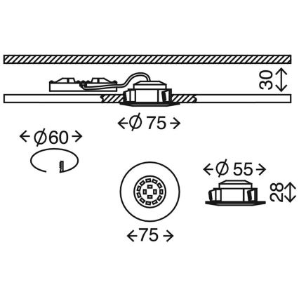 Briloner 7204-031 - LOT 3x Spot encastrable de salle de bain LED ATTACH LED/5W/230V IP44