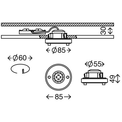 Briloner 7214-012 - Spot encastrable de salle de bain LED ATTACH LED/5W/230V IP44