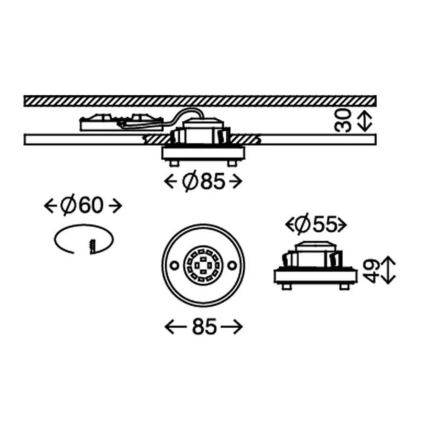 Briloner 7214-019 - Spot encastrable de salle de bain LED ATTACH LED/5W/230V IP44 3000K arrondi