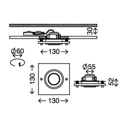 Briloner 7217-018 - Spot encastrable de salle de bain LED ATTACH LED/5W/230V IP44 3000K carré