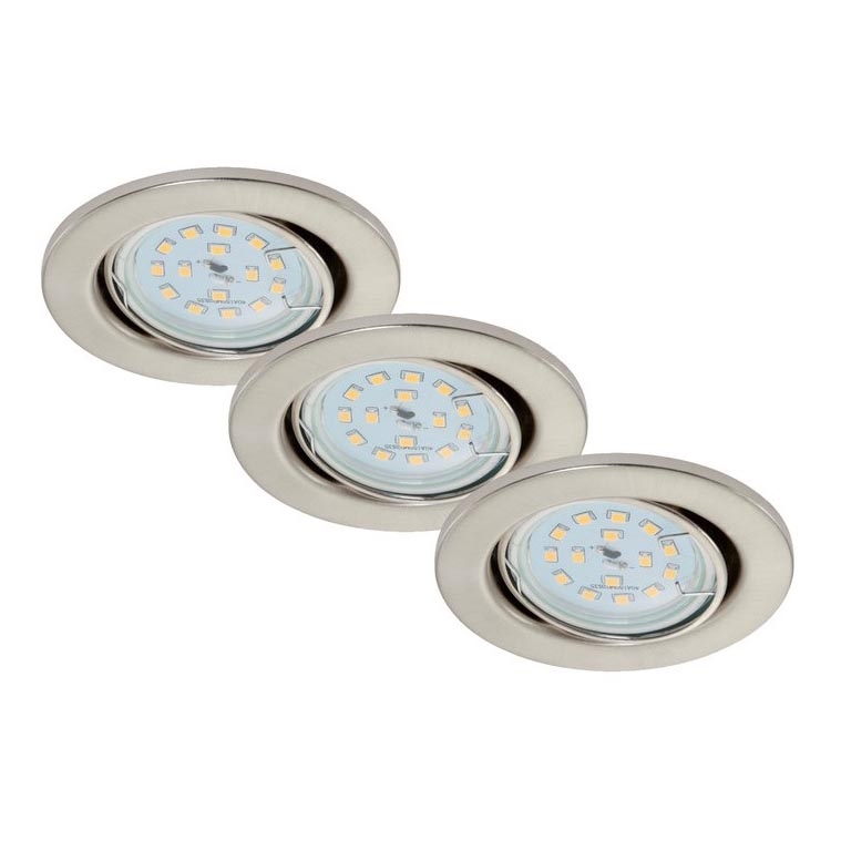 Briloner 7220-032 - LOT 3x Luminaire salle de bain LED FIT 1xGU10/5W/230V Nickel mat