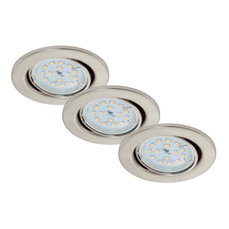 Briloner 7220-032 - LOT 3x Luminaire salle de bain LED FIT 1xGU10/5W/230V Nickel mat