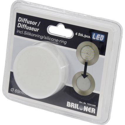 Briloner 7224-040 - LOT 4x Diffuseur pour spot encastrable d. 69 mm