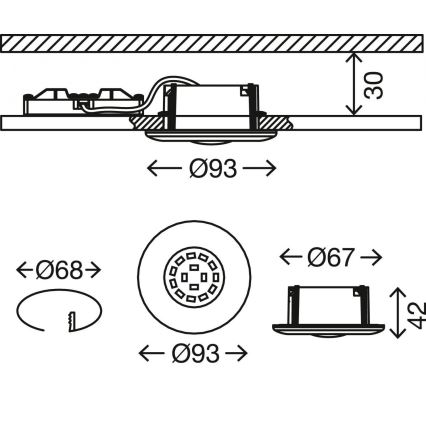 Briloner 7227-012 - Spot encastrable de salle de bain LED/5W/230V IP65 chrome mat