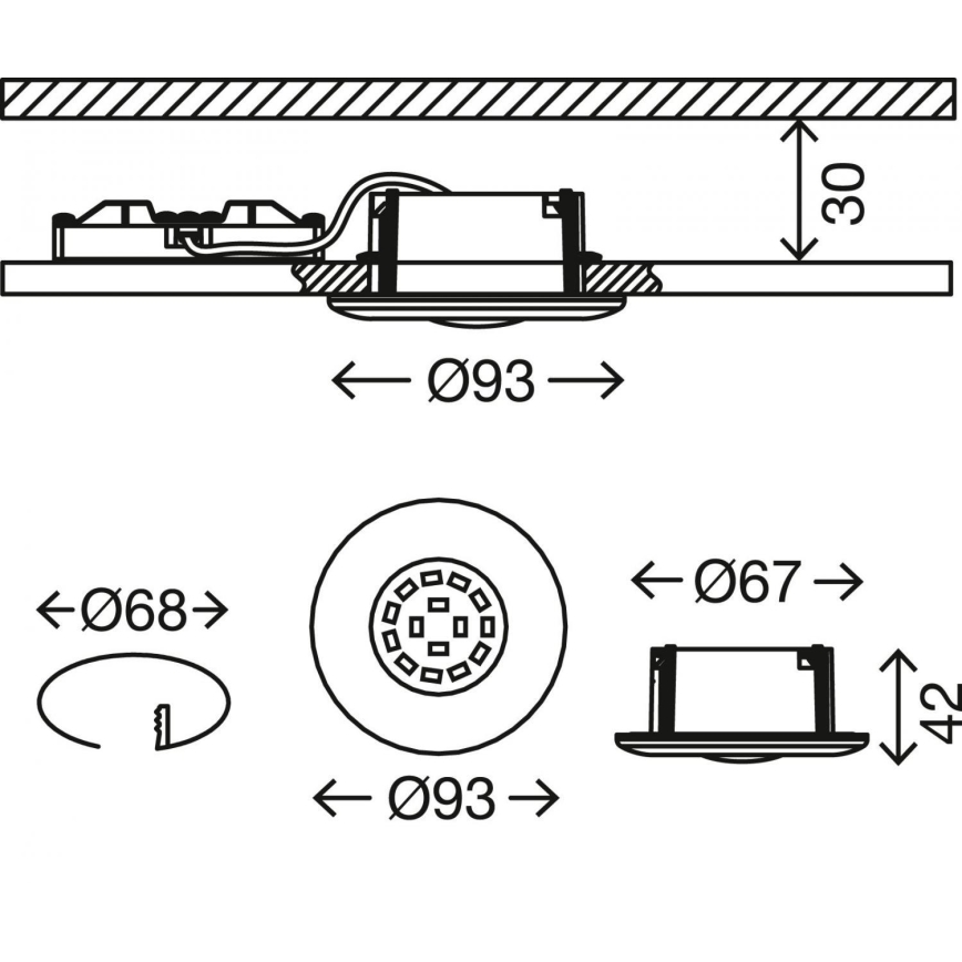 Briloner 7227-012 - Spot encastrable de salle de bain LED/5W/230V IP65 chrome mat