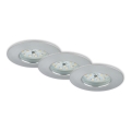 Briloner 7231-039 - LOT DE 3 spots LED encastrables dimmables pour salle de bains LED/5,5 W/230 V IP44 chrome mat