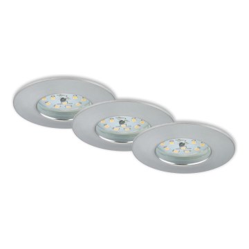 Briloner 7231-039 - LOT DE 3 spots LED encastrables dimmables pour salle de bains LED/5,5 W/230 V IP44 chrome mat